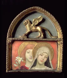 Zdrowaś Maryjo! C.1891 (temperatura i złoto na panelu)